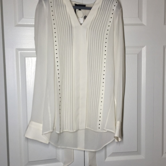 BELSTAFF Walton Stud-Embellished Silk Blouse - Picture 6 of 7